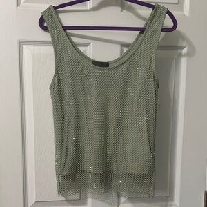 Sunday in Brooklyn Sage Mesh Tank Top